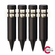 Solar Stake Set of 4 Black Warm White Solar Stake Set of 4 Black Warm White