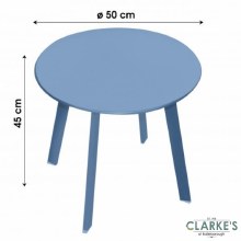 Small Round Garden Side Table Blue