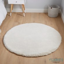 Teddy Beige Circle Rug 120 x 120cm