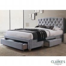 Picture of Alice Grey Velvet 4ft6 Double Bed Frame with Storage