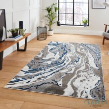 Apollo GR584 Grey/Navy Rug 120 x 170cm