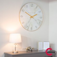 Baker and Brown White Oak Clock Gold 76cm