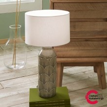 Bethan Embossed Grey Ceramic Table Lamp