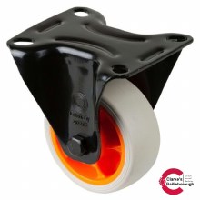 Transport Castor Wheel 80mm Fixed 100kg Orange/Black