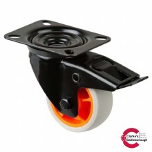 Transport Castor Wheel 80mm With Brake 100kg Orange/Black