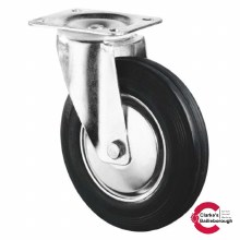 Transport Castor Wheel 80mm Swivel 50kg Rubber Black