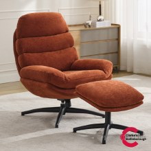 Clark Accent Chair wit Stool Rust Clark Accent Chair wit Stool Rust