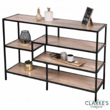 Colorado Industrial Style Wide Bookcase