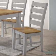 Columbia Dining Chair Grey with Oak Seat