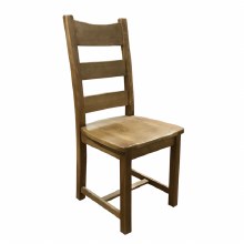 Danube Weathered Oak Solid Seat Chair