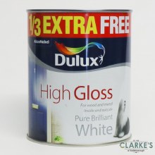 Dulux Pure Brilliant White High Gloss 750ml + 33% FREE