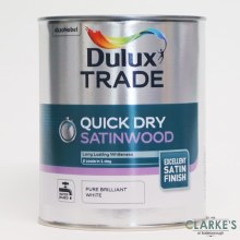 Dulux Trade Quick Dry Satinwood White Paint 1 L