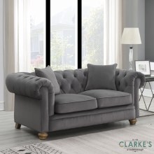 Elba Velvet 2 Seater Sofa Grey