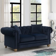 Elba Velvet 2 Seater Sofa Navy