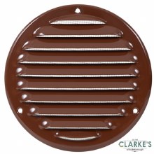 Round Metal Vent Grille Brown 125mm