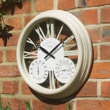 Exeter Garden Wall Clock with Thermometer & Hygrometer