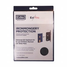 ExiFire Ironmongery Protection - Universal BS Sashlock Kit to suit 64/76mm Backset c/w Strike Plate