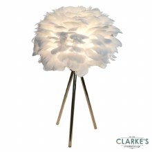 Feather Table Lamp White 50cm