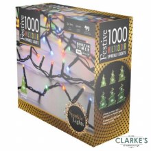 1000 Sparkle LED Lights with Memory Time Multi Colour