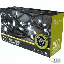 200 LED String Christmas Lights - Cool White 19.9 Meter