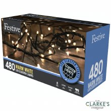 480 LED Cluster Christmas Lights - Warm White 6.9m