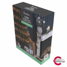 1000 Led Cluster Lights Warm White Green Cable