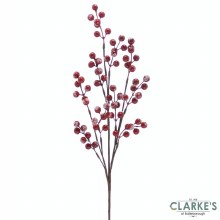 Frosted Red Berry Spray - Christmas Decoration 56cm