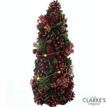 LED Lit Tartan Small Christmas Tree 43cm LED Lit Tartan Small Christmas Tree 43cm