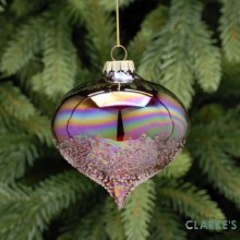 Rich Red Iridescent Christmas Bauble 8cm