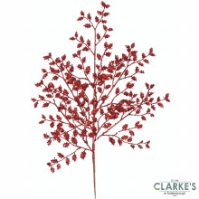 Red Glitter Christmas Leaf Spray 62.5cm