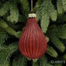Rich Red and Gold Drop Christmas Tree Decoration 10cm Rich Red and Gold Drop Christmas Tree Decoration 10cm