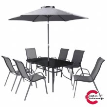 Florina 6 Seater Garden Furniture Set Grey Florina 6 Seater Garden Furniture Set Grey