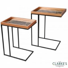 Modern Rectangular Side Tables Set of 2