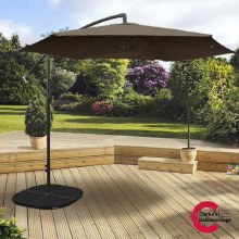 Overhang Garden Parasol 3 Metre Taupe