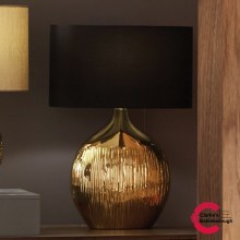 Gemini Gold Etched Ceramic Table Lamp