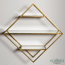 Geometric Wall Shelf Diamond Gold