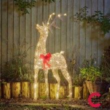 Glitter Twist Reindeer Lit Christmas Decoration 135cm