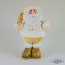 Standing Gold Plush Santa 35cm