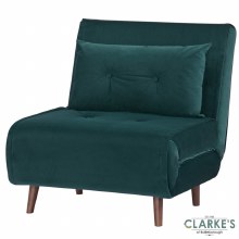 Haru Single Velvet Sofa Bed Green