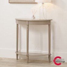 Picture of Heritage Putty Pine Wood Half Moon Console Table