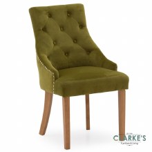 Hobbs Moss Velvet Dining Chair, Natural Legs Hobbs Moss Velvet Dining Chair, Natural Legs