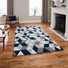 Hong Kong Rug HK3653 Grey / Navy 120 x 170cm