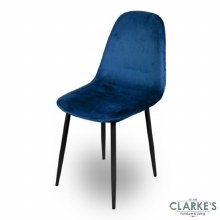 Inoui Velvet Dining Chair Blue