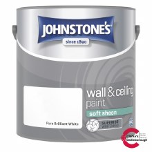 Johnstones Wall and Ceiling Soft Sheen Emulsion Paint 2.5L - White