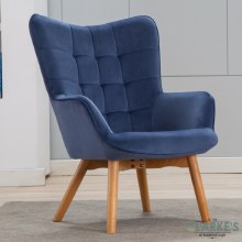 Kayla Velvet Accent Chair Midnight Blue