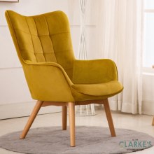 Kayla Velvet Accent Chair Mustard