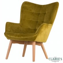 Kayla Velvet Accent Chair Mustard Kayla Velvet Accent Chair Mustard