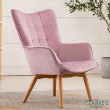 Kayla Velvet Accent Chair Pink