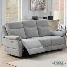 Keegan Power Recliner 3 Seater Sofa Grey