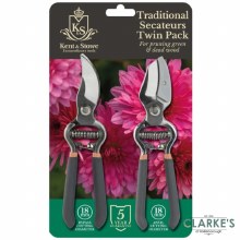 Kent And Stowe Traditional Bypass Secateurs Twin Pack